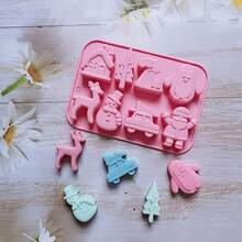 1 件 8 腔麋鹿圣诞雪人姜饼人饼干硅胶模具糖果布丁甜点模具蛋糕烘焙用具蛋糕装饰圣诞装饰圣诞派对礼品圣诞派对用品圣诞派对圣诞快乐平安夜 - 彩色 - 查看 3