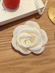 2 piezas Clips para el cabello con flor de camelias de satén, accesorio de peinado elegante para todas las ocasiones, Día de San Valentín, Verano, Pinzas para el cabello, Barretas para el cabello