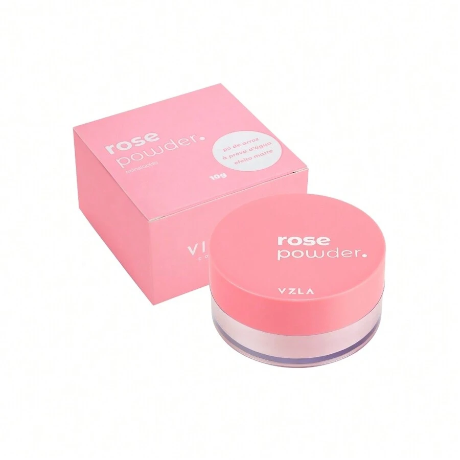 Vizzela Rose Powder Translucent Powder Waterproof Ultrafine Matte Blur Effect Does Not Break Out In Flash - Rosado - Visa 1