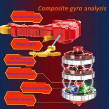 1pc Children's Alloy Spinning Multiple Gameplay Gyro Toys Magic Combination Pull Rope Cool Light Gyro Festivals Birthday Gifts  Kids(The Decorative Design Of The Gyro Is Random) - Multicolor - View 4