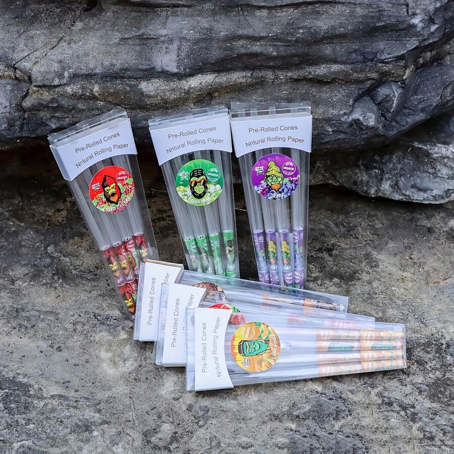 8 unidades/paquete, 110 mm Tubos con forma de trompeta vacíos - Papel de liar de cigarrillos con sabor pre-enrollado y práctico - Multicolor - Ver 1