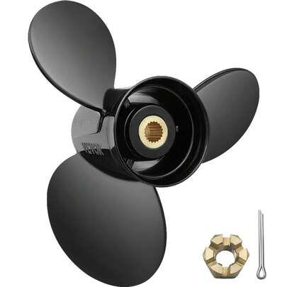 Outboard Propeller, Replace For OEM 3817468, 3-Blade 14.5" X 19" Pitch Aluminium Boat Propeller, Compatible With Volvo Penta SX Drive All Models, With 19 Tooth Splines, RH