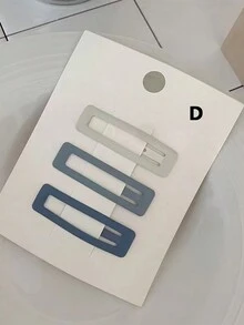 3 chiếc Kẹp tóc thiết kế hình ngôi sao và trái tim màu xanh lam mờ mờ ombre tối giản, thích hợp cho trường học, trang phục hàng ngày, tóc mái, kiểu tóc vuốt sang một bên - Nhiều màu - Xem 5