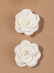 2 piezas Clips para el cabello con flor de camelias de satén, accesorio de peinado elegante para todas las ocasiones, Día de San Valentín, Verano, Pinzas para el cabello, Barretas para el cabello