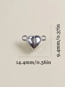 10pcs Magnetic Heart Pendant, Jewelry DIY Accessory, Necklace, Bracelet, Detachable Heart Design