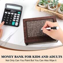 Hộp đựng tiền Euro có quầy, Hộp đựng tiền tiết kiệm bằng gỗ, Hộp đựng tiền tiết kiệm, Hộp đựng tiền xu, Heo đất đựng tiền bằng gỗ cho thanh thiếu niên, người lớn để tạo quỹ khẩn cấp Quà tặng tốt nhất - màu đen - Xem 4