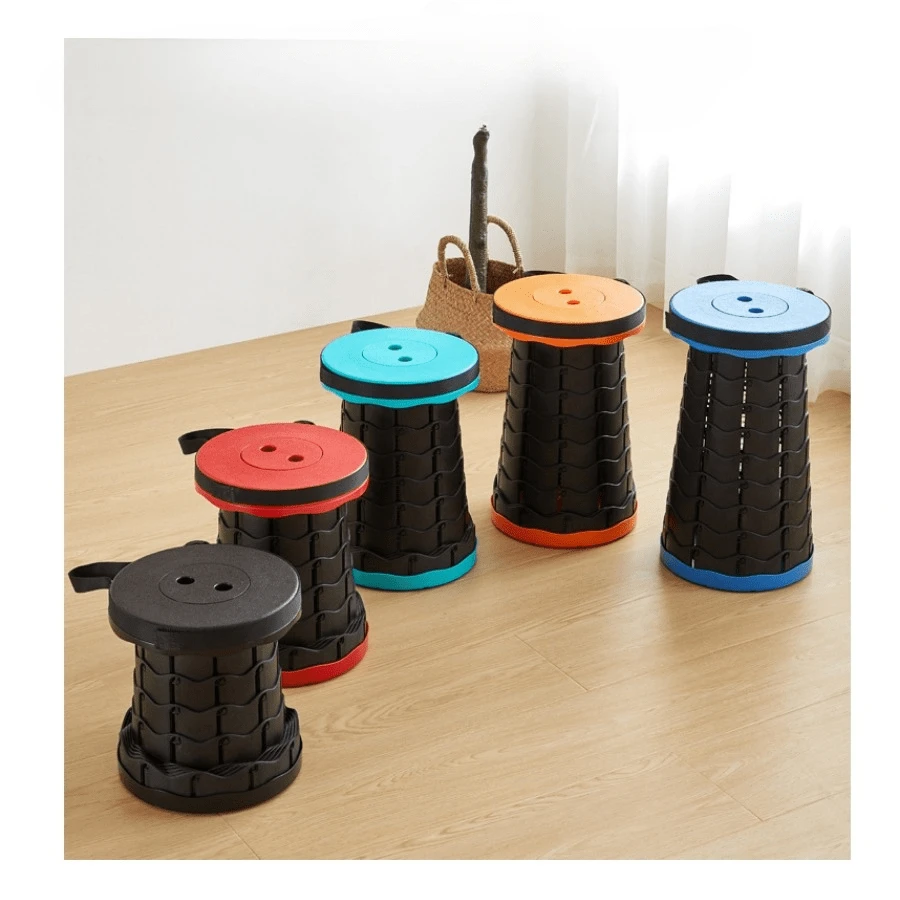 Folding Stool With Double Buckle, Portable Seat, Folding Telescopic