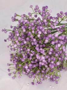1支/3支/6支紫色仿真满天星，多枝设计，逼真满天星花束，适用于家居装饰、桌面摆设、花瓶填充DIY、婚礼派对活动装饰、房间装饰 - 淺紫色 - 查看 4