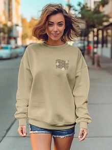 Blouse Sweatshirt Perfect Daisies Flower GOLA 1181 Fluxo FX - Màu Khaki - Xem 3