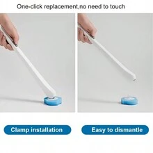 1件一次性马桶刷套装长柄清洁刷带可更换刷头含浓缩清洁液家用浴室马桶清洁套装带支架浴室配件套装 - 彩色 - 查看 9