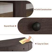 Modern Accent Dresser For Bedroom, Multi-Functional Dresser With 6 Drawers, Dressers & Chests Of Drawers With Metal Handle, Wood Drawers Dresser For Bedroom, Living Room, Hallway - 深棕色 - 查看 5
