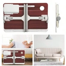 Gtheeaod Laptop Bed Tray Table Height Angle Adjustable Laptop Bed Stand Portable Lap Desk With Foldable Legs Foldable Table For - Grey - View 7