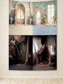 1pc Floral Arch Backdrop For Wedding Photography, Venue Decor Material - Multicolor - View 7