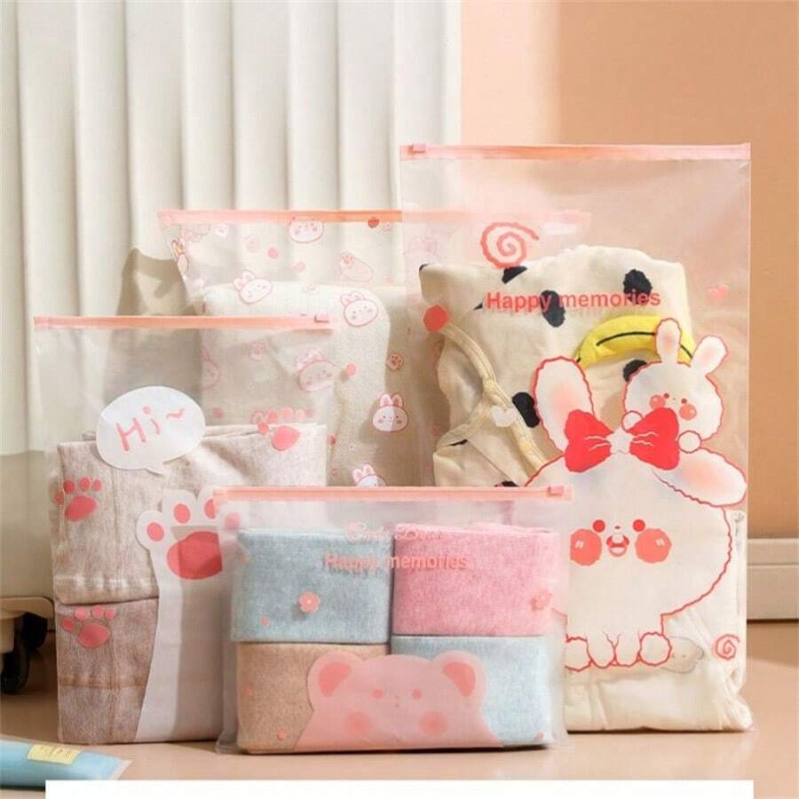 10 pièces Cubes d'emballage étanches en matériau PE, sacs de rangement de vêtements de voyage pour vêtements, sous-vêtements, chaussettes, chaussures etc. Décorations d'Halloween Costumes d'Halloween Décorations d'automne Décorations de festival - Multicolore - Voir 1