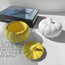 1 件 DIY 树脂模具硅胶南瓜罐模具，用于制作环氧树脂石膏南瓜储存容器、派对装饰