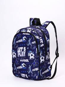 3-Piece Lightweight Teens/Girls School Backpack Set - Cute Printed Pattern, Suitable For School, Daily Use, And Leisure Travel - Blue - View 6