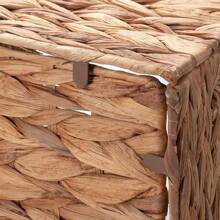 1/2pcs Foldable Handwoven Water Hyacinth Storage Baskets For Shelves, Woven Baskets For Storage, Baskets For Organizing, Wicker Storage Basket, Seagrass Storage Baskets, Organization Baskets - Natural Color - View 9