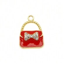 6Pcs Enamel Women Purse Bag Charms Pendant For Jewelry Bracelet Making Craft Findings Bulk