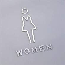 1 件装亚克力浴室门标牌，带 3D 图案，男女洗手间标识牌，适用于办公室和公共厕所最佳礼物 - 彩色 - 查看 13