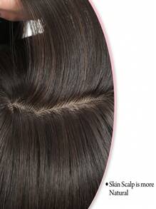 Toppers tóc 19Inch dành cho phụ nữ có mái tóc mỏng, Bán chạy Topper tóc có độ che phủ lớn 6,5x6,5 inch Toppers tóc tổng hợp dành cho tóc mỏng Toppers tóc màu nâu sô cô la Tóc miếng cho phụ nữ - Nâu đen - Xem 3