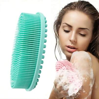 1 件装硅胶淋浴清洁刷，硅胶洗发沐浴刷，家用成人双面搓澡刷，按摩沐浴刷，浴室清洁工具，袋子，收纳袋，收纳盒，发夹