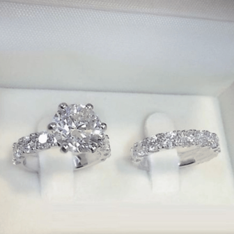 2pcs Elegant Stacking Rings Paved Shining Zirconia Symbol Of Beauty And Nobility Engagement/ Wedding Ring Luxury Jewelry