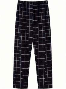 3pcs Men's Plaid Print Thin Casual Lounge Pants, Comfortable & Loose Fit, Spring/Autumn, Fall Winter Clothes