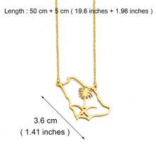 1pc Saudi Arabia Map Charm Pendant Necklaces Emblem Of Saudi Arabia Symbol Jewelry Women Girls
