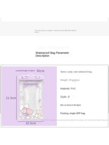 1pc Cute Cartoon Waterproof Airbag Cellphone Pouch, Touchscreen Sealed Phone Protective Cover For Outdoor Travel Boating Swimming - 1 Count - View 9