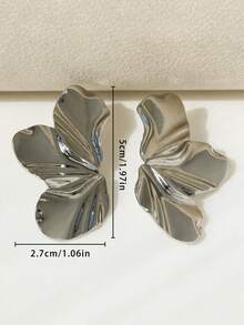 2件套欧美风树叶耳环，夸张时尚的花瓣耳环，百搭日常佩戴，适合女性 - 耳環 - 查看 4