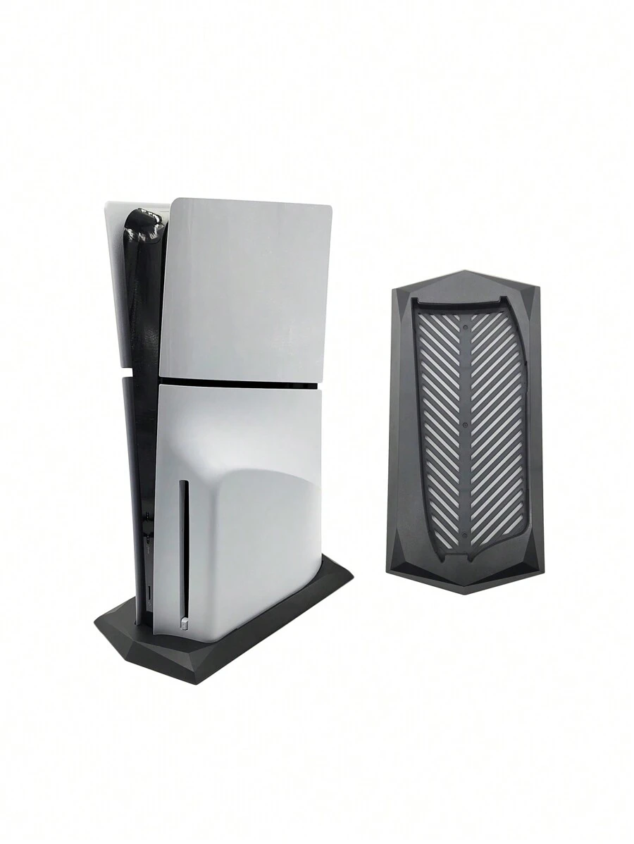 1 pieza Consola de juegos PlayStation 5 Slim versión con unidad óptica, accesorio de base de soporte para enfriamiento, soporte vertical delgado - Negro - Ver 1