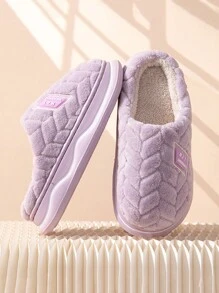 Chinelos de Casa Forrados Térmicos com Sola Felpuda, Adequados para Outono e Inverno, Calçados Felpudos