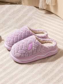 Chinelos de Casa Forrados Térmicos com Sola Felpuda, Adequados para Outono e Inverno, Calçados Felpudos