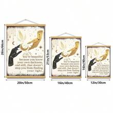 BAEMEFLE 1/2 件宗教波西米亚巫术墙饰 - 哥特式巫术房间装饰 - 鼓舞人心的女性积极引语 - 鼓励礼物，带画框的帆布艺术，适用于办公室家居装饰卧室客厅墙壁装饰爱情、情人节 - A - 查看 3