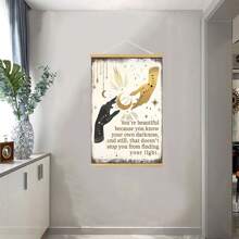 BAEMEFLE 1/2 件宗教波西米亚巫术墙饰 - 哥特式巫术房间装饰 - 鼓舞人心的女性积极引语 - 鼓励礼物，带画框的帆布艺术，适用于办公室家居装饰卧室客厅墙壁装饰爱情、情人节 - A - 查看 7