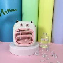 1 件 1200mAh 可充电迷你怪物台式雾化风扇，3 种风速，水箱加湿器，带 2 种雾化模式，持久耐用，空气冷却器加湿器 - 彩色 - 查看 12