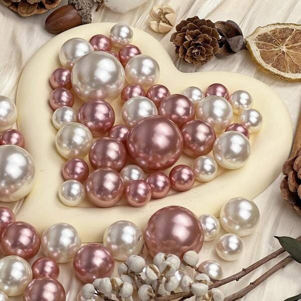 220 perle dorate galleggianti, per decorazione di vasi per San Valentino, perle finte rotonde senza foro, per centrotavola, candele, matrimonio, compleanno, decorazione floreale, Natale