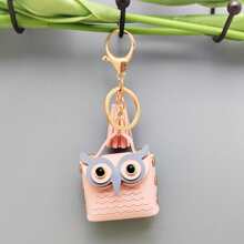Owl Cute Keychain, Multipurpose Cute Mini Coin Purse Keychain, Leather Owl Tassel Keychain, Wallet Bags Jewelry Pouch,Bag Charms