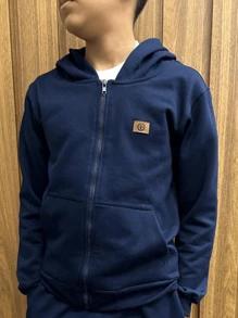 Youth Children's Jacket Flannel Sweatshirt Children's Clothing Fashion Winter Boy - Màu xanh hải quân - Xem 1