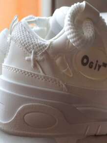 Tenis para mujer deportivos color blanco agujeta gruesa - Blanco - Ver 4