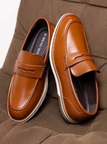 Men's Classic Penny Loafer Dress Slip-On Shoes With Comfortable Fit And Long-Lasting Vegan Leather