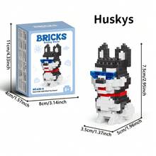 宠物狗系列拼接小积木可爱卡通动物模型拼装玩具益智教育创意礼物培养耐心1cp房间摆件 - Mini Pet Dog-Color box - 查看 23