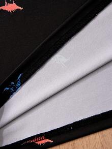 幼儿/儿童男孩休闲趣味恐龙印花短袖 Polo 衫 - 黑色 - 查看 5