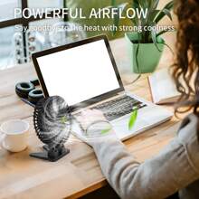 USB Desk Fan, Mini Fan Portable, 3 Speeds Desktop Table Cooling Fan, Plug In Power Fan, Rotation Strong Wind, Quiet Personal Small Fan For Home Desktop Office Travel Bedroom