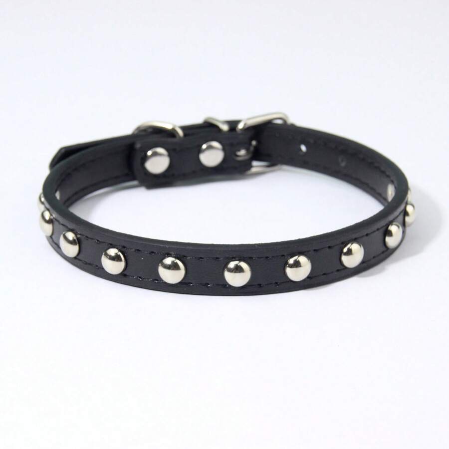 1pc PU Leather Studded Collar For Small-Large Dogs & Cats