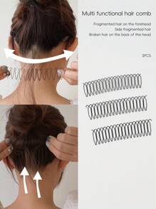 3PCS Wave Hair Trimming Fork Sorting Tool, Broken Hair Fixing Comb, Mini Bang Clip, Hair Accessories, Repair Broken Hair Comb, Mini Bang Fixer, Hair Styling Accessories Suitable For Home Daily Outdoor Hotel Travel Use Accessories