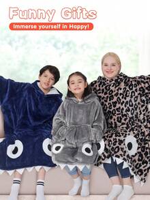 Shark Hoodie Blanket For Adult, Shark Wearable Blanket Hoodie Gifts For Women Men, Funny Blanket With Sleeves Is Funny Gift, Hooded Blanket Shark Gifts - 夏爾巴海軍 - 查看 6