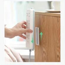 5Packs Of Premium Adhesive Socket Holders - Easy Self-Adhesive Desktop Fixers For Cable Management - Slide-In Power Strip Holders With Strong Grip And Compact Design For Organized Workspace Cable Organizer - White - View 4