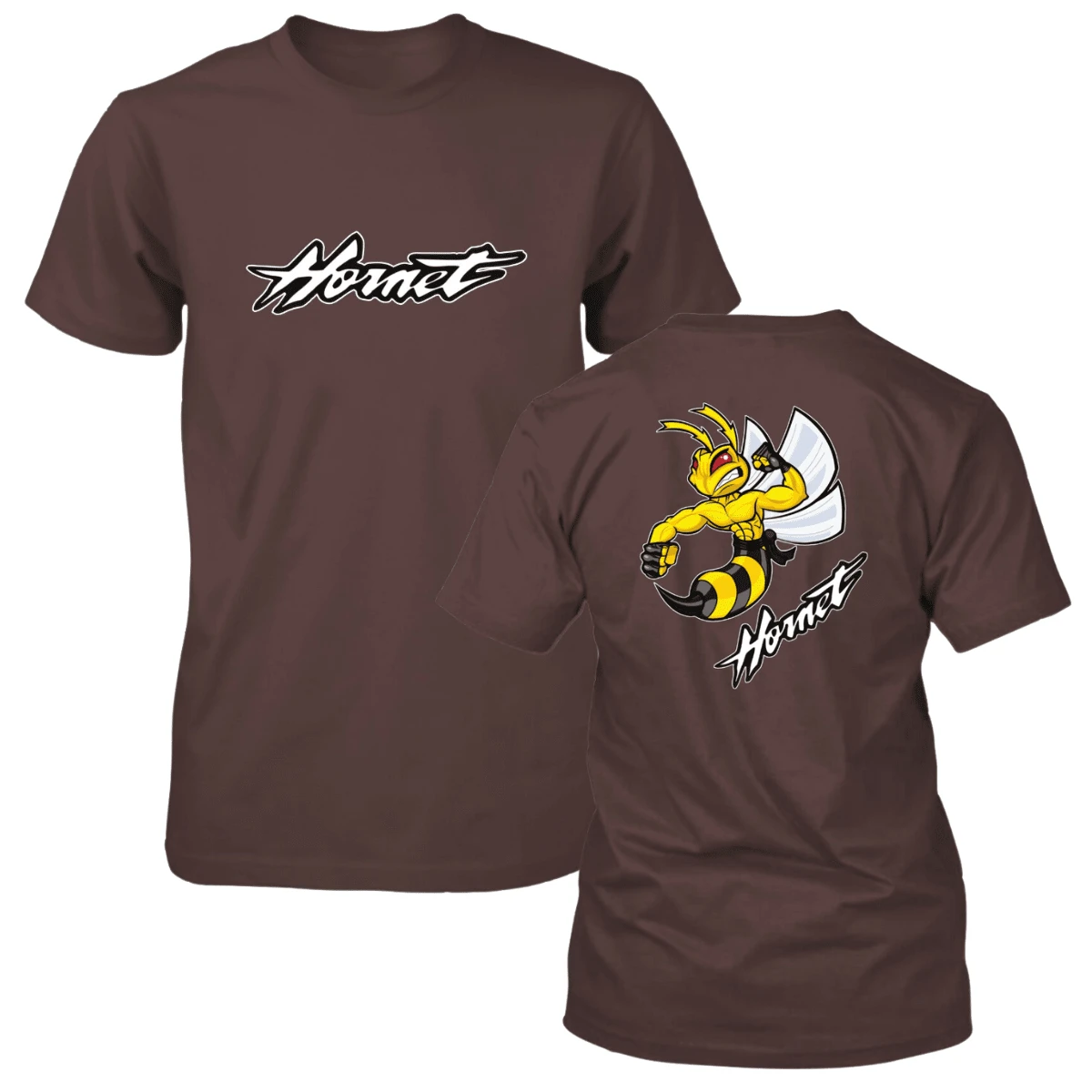Men's T-Shirt Moto Hornet Abelha Rossi 46 100% Cotton Roll Shirt 03 - 鏽棕色 - 查看 1