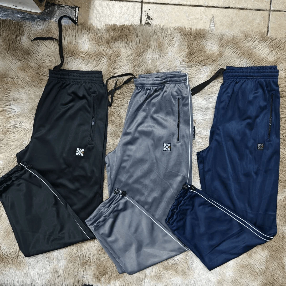 Men's Pants Zip Pocket Sports Gym Size S To G1 G2 G3 G4 078 - Black - View 1